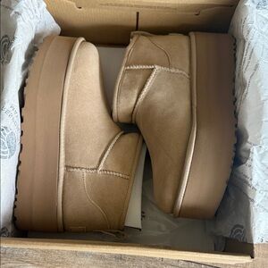 UGG Beige Platform Boots